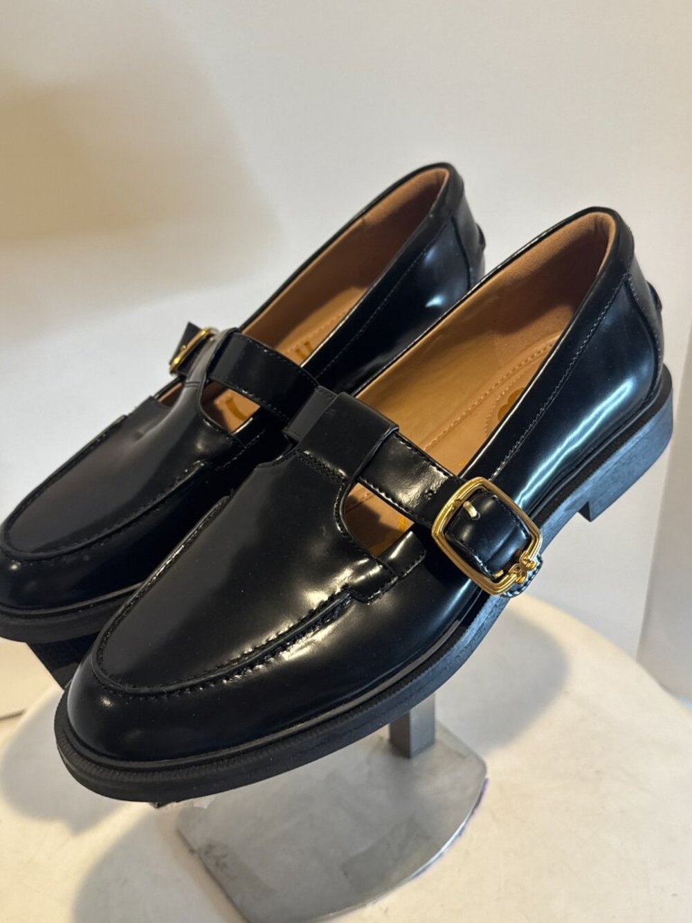 Sam Edelman Elaina T- Strap Buckle Loafer Leather Women's size 9 - Picture 1 of 10